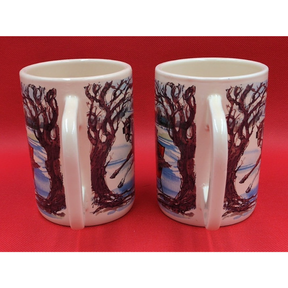 Victorian Christmas Mugs – Vintage Holiday Stoneware Set - Picture 8 of 15